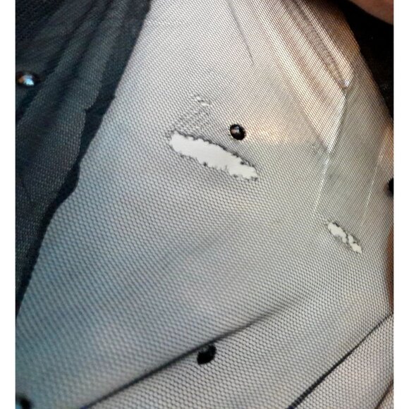 Kikiriki Sheer Pleated Flowy Embellished Whimsigoth Goth Dress In Black XS - Picture 8 of 8